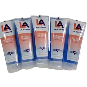 LA LOOKS EXTREME SPORT LEVEL 10+ HOLD ALCOHOL FREE HAIR GEL 8 Oz Each Lot 5